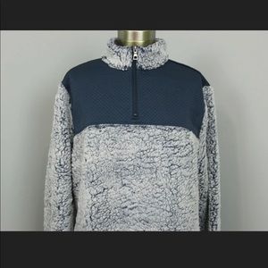 Blue Long Sleeve Sherpa Sweater